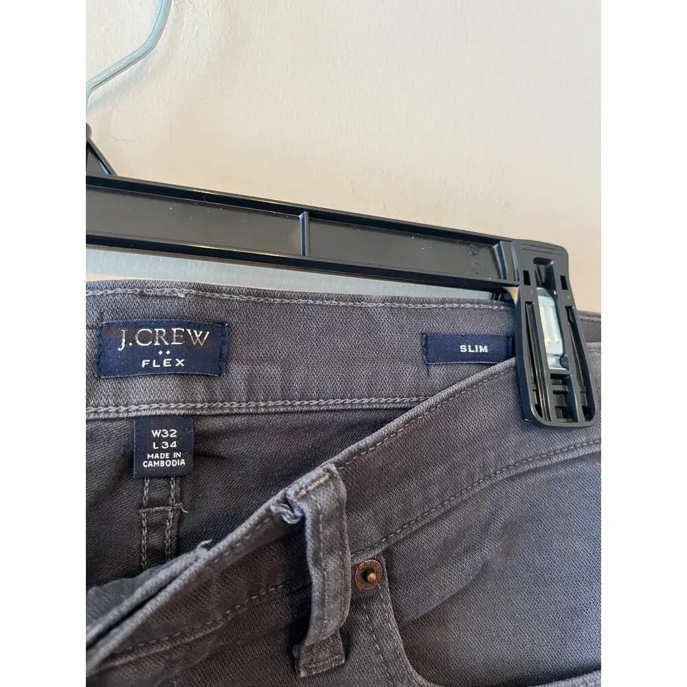 J. Crew Slim-fit garment dyed five-pocket pant in charcoal grey size 32x34
